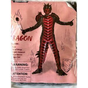 Child Boy Black & Red Dragon Costume 3T Imaginations Hero Halloween Spooky Fun